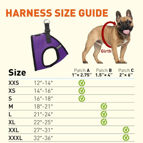 Dogline Boston Step in Mesh Dog Harness with Service Dog Patch No Choke Pet Vest Soft Gentle Padded Chest Halter for Puppies Small Medium and Large Dogs 18 to 21 inches Girth Purple - color: Purple, size: Girth 18 to 21"