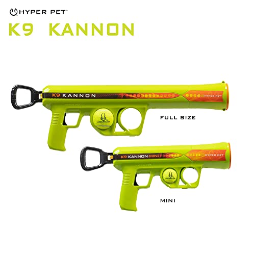 Hyper Pet K9 Kannon Dog Ball Thrower Launcher for Dogs, All Breeds Up To 60 Pounds, With One Hyper Pet 2.5 Inch Tennis Ball, For All Breeds | Includes one 2.5 inch tennis fetch piece, sends it flying farther with far less effort, keeps active pups running