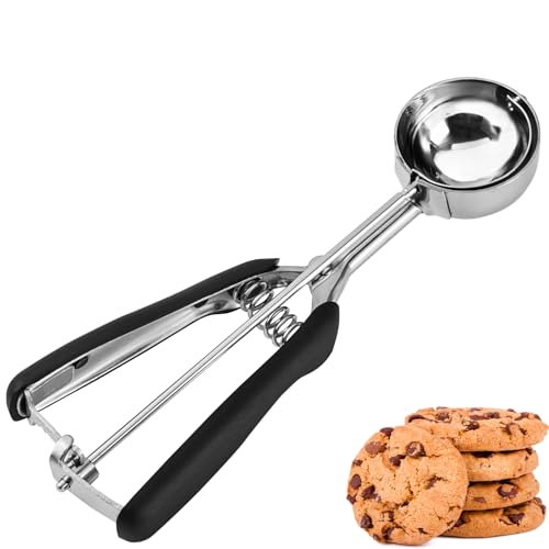 JUNADAEL J Medium Cookie Scoop, 2 Tablespoon Cookie Scoops for Baking, Cookie Dough Scoop, Spring-Loaded, Comfortable Grip, Non-Slip, For Making Cookies Muffin Cupcake Pancake Ice Cream Meatball - color: Black, size: #40 - 2 Tbsp