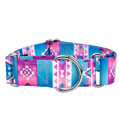 Country Brook Petz - HossFit Jr Wide Martingale Dog Collar - Country and Western Collection Featuring Rustic Designs (Albuquerque, Medium) - color: Albuquerque, size: Medium (Pack of 1)