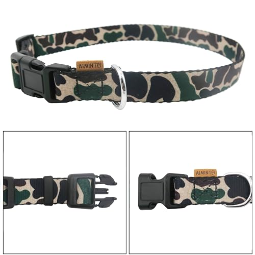 Dog Collar, Cute Camouflage Pattern, Soft and Adjustable Collar with Quick Release Buckle (XS (Neck 9-13", Width 3/8"), Camouflage Green) - color: Camouflage Green, size: XS (Neck 9-13", Width 3/8")