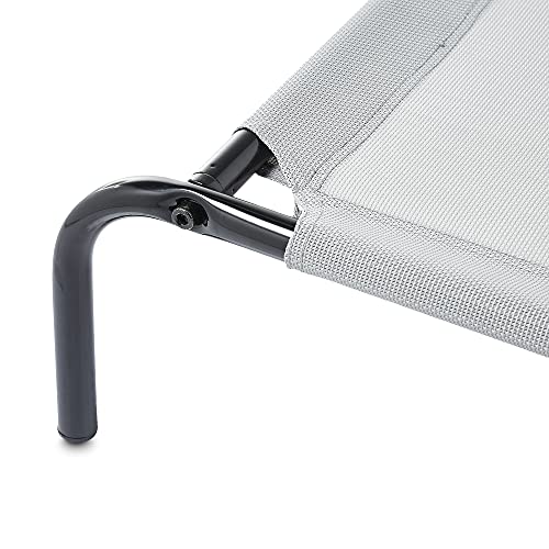 Amazon Basics Cooling Breathable Elevated Dog Bed with Metal Frame for Large Dogs, 51" x 31" x 8", Grey - color: Grey, size: Large