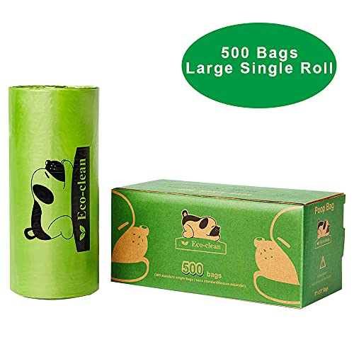 ECO-CLEAN Dog Poop Bags, 500 Count, Leak-Proof, Earth-Friendly, Tissue-Style Dispensing, Big Enough for All Pet Size, Keep Your Hands Safe - color: Green