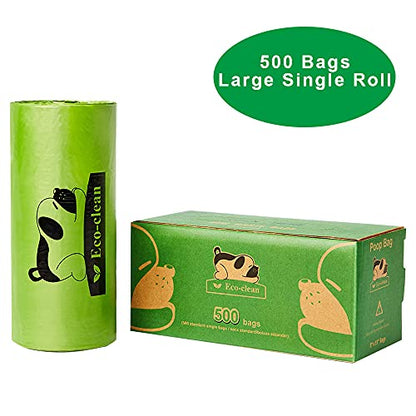 ECO-CLEAN Dog Poop Bags, 500 Count, Leak-Proof, Earth-Friendly, Tissue-Style Dispensing, Big Enough for All Pet Size, Keep Your Hands Safe - color: Green