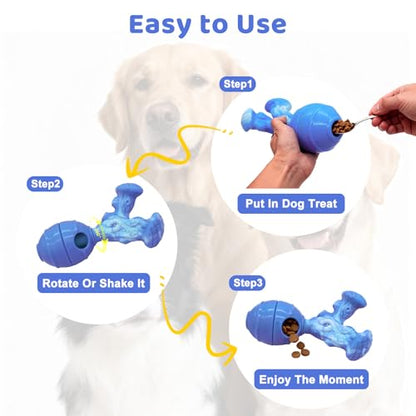 BoYoYo Dog Toys for Aggressive Chewers, 3 in 1 Treat Dispensing Dog Toys to Keep Them Busy, Dog Enrichment Toy for Small, Medium and Large Dogs, Milk Flavor - color: Dark Blue