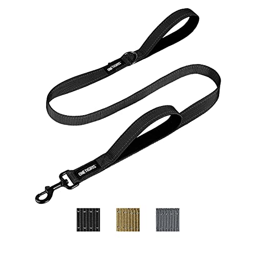 OneTigris Handled No-Pull Dog Walking Leash Long Traffic Leads for Medium to Large Dogs (Black, 4FT) - color: Black, size: 4FT