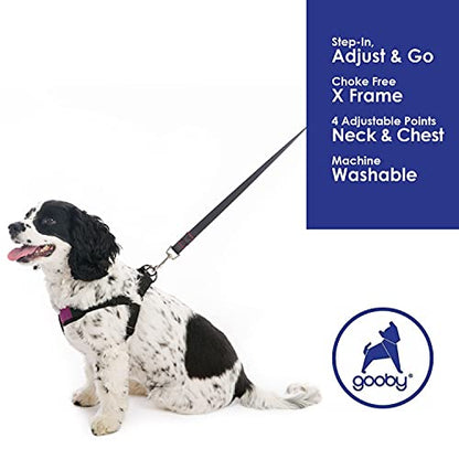 Gooby - Comfort X Step-in Harness, Choke Free Small Dog Harness with Micro Suede Trimming and Patented X Frame, Purple, Large - color: Purple, size: Large