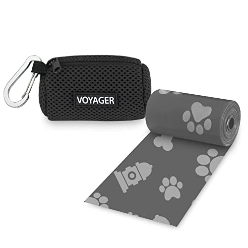 Best Pet Supplies Dog Poop Bag Holder Leash Attachment with Reusable Dispenser for Travel, Walking, Park, and Outdoor Use, Durable with Clip-On - Black, Mesh Dispenser w/15 Bags - color: Mesh (Black), size: 1 Count (Pack of 1)
