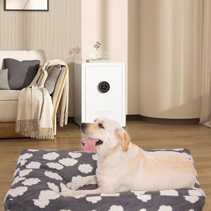 Faux Fur Dog Bed Covers – Ultra Soft Rose Velvet, Removable & Washable, Cozy & Durable,Large Pet Bed Cover Only (No Filling) – Gray, (Cloud Dark Gray, 36" L x 24" W x 4" Th)