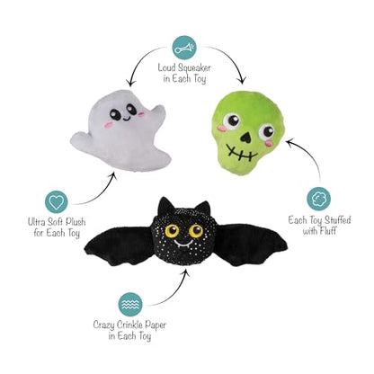 Fringe Studio Pet Toy, Boo YAH! Plush Dog Toy 3 PCS Set, PetShop Collection (662191) - color: Boo Yah!