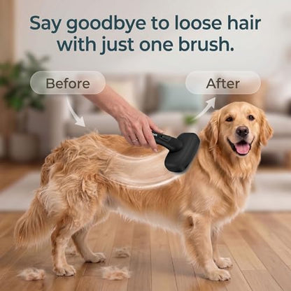 Self Cleaning Slicker Brush for Dog and Cat Deshedding, Black | Shedding Brush for Dogs & Cats, One-Click Retractable Bristles for Easy Cleaning Flying Hair at Home - color: Black 1 PCS