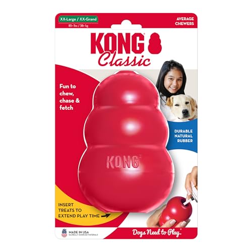 KONG Classic Stuffable Dog Toy - Fetch & Chew Toy for Dogs - Treat-Filling Capabilities & Erratic Bounce for Extended Play Time - Durable Natural Rubber Material - for XX-Large Dogs - size: XX-Large