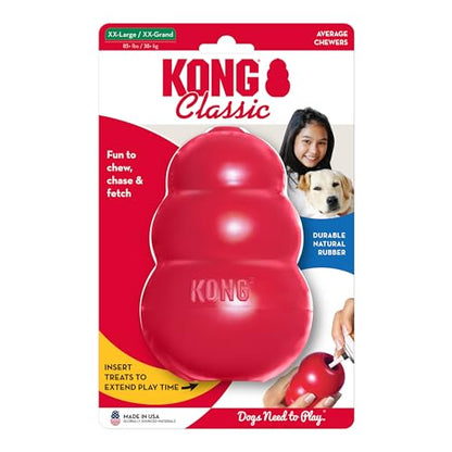 KONG Classic Stuffable Dog Toy - Fetch & Chew Toy for Dogs - Treat-Filling Capabilities & Erratic Bounce for Extended Play Time - Durable Natural Rubber Material - for XX-Large Dogs - size: XX-Large