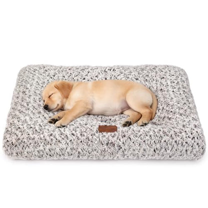 Dog Bed Crate Pad - Rosette Pattern White Velvet Pet Bed Anti-Slip Comfy Kennel Pad for Crates Rosette Brown S - color: Rosette Pattern Brown, size: Small 24"x18"