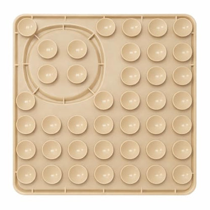 Hearth & Paw Silicone Lick Mat for Dogs | Slow Feeder & Enrichment Mat, Food-Grade 100% BPA-Free Silicone, Mental Stimulation, Better Digestion, Anxiety Relief - color: Beige