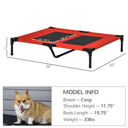 Elevated Pet Cot, Large Folding Camping Bed for Dogs and Cats, Indoor/Outdoor