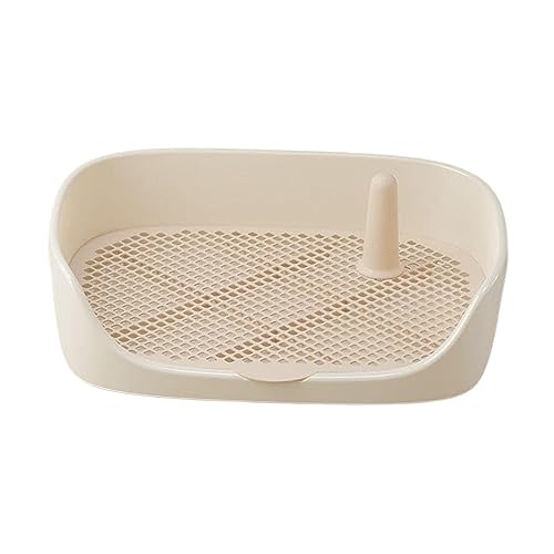 Dog Toilet Training Potty Tray, Pet Pan Bedpan Training Pads Holder Training Pad Toilet Potty Trainer for Small Animals, Home, Puppy, Beige 48x37x13cm - color: Beige 48x37x13cm