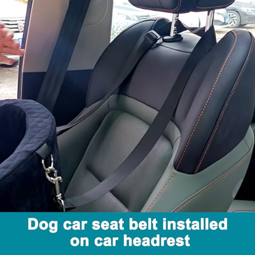 Vivifying Adjustable Replacement Dog Car Seat Belt, 26-46.5 Inches Nylon Headrest Strap with Zinc Alloy Buckle, Universal Dog Car Seat Accessory & Replacement Strap (Black)