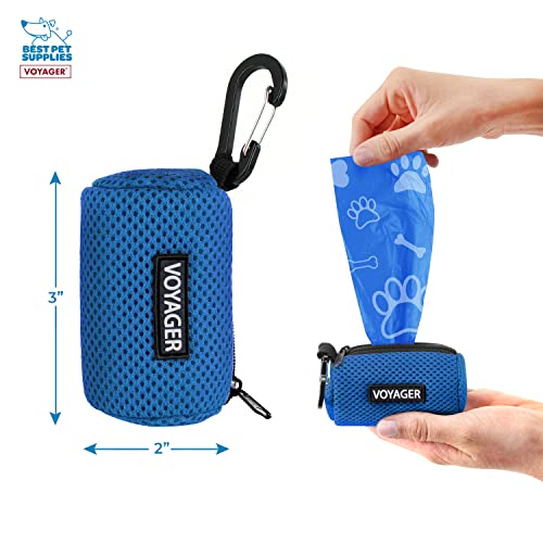 Best Pet Supplies 2팩 강아지 배변 봉투 홀더 목줄 부착물, 색상, 여행, 산책, 공원 및 실외 사용을 위한 재사용 가능한 메시 디스펜서 파우치, 클립온으로 부드럽고 내구성이 뛰어난 - 메시 로열 블루 - color: 메시 (로열 블루), size: 1개 (2팩)