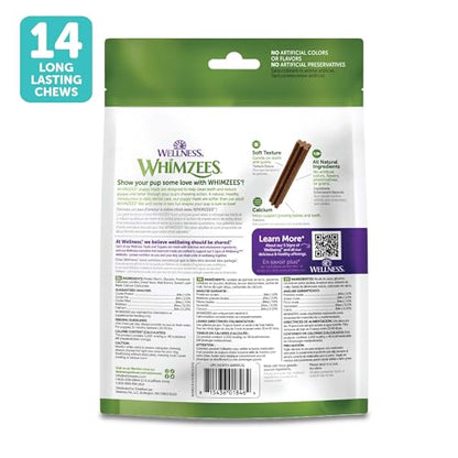 Wellness WHIMZEES Puppy Natural Dog Dental Treat, Chews, Freshens Breath, Medium/Large Size, 7.9 oz Bag, 14 Count - size: 7.4 ounce (Pack of 1)
