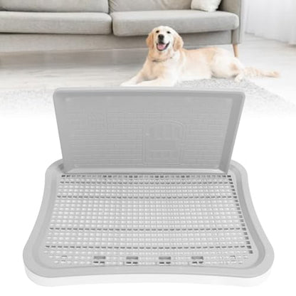 Puppy Pee Pad Holder,Dog Training Toilet with Wall Column Removable Portable Puppy Mesh Training Potty for Large Small Medium Pets (White) - color: White