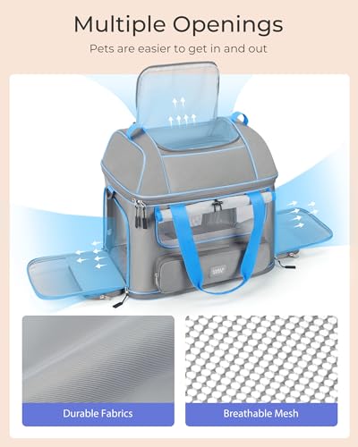 Expandable Cat Dog Carrier: NOBLE DUCK Soft-Sided Pet Carrier Airline Approved Large Small Medium Collapsible Portable Travel Up to 25 Lbs Green - color: 1-Green, size: Medium