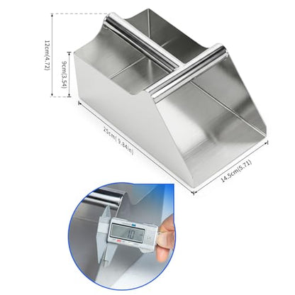 304 Stainless Steel Large Metal Scoop, 80OZ Heavy Duty Rustproof Ice Scoop with Ergonomic Grip Handle Easy to Clean Utility Scoop for Food Commercial Livestock and Pet Dog Feeding - size: 80OZ