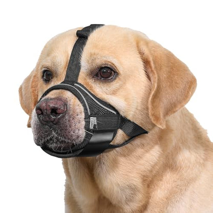 OneTigris Large Dog Muzzle,Soft Nylon Muzzle Anti Biting Barking Chewing,Air Mesh Breathable Drinkable Adjustable Loop Pets Muzzle for Small Medium Large Dogs(XXXL) - size: XXXL