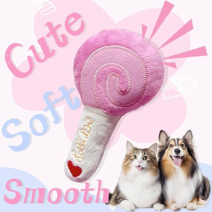 Small Dog Toys, Pink Puppy Toys, 4 Packs Dog Chew Toys for Fun | Dog Squeaky Toys, Plush Small Dog Toys for Dogs