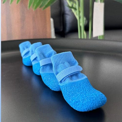 4pcs Nonslip Pet Shoes Waterproofed and Wear for Dog Various Weather Protecting Easyly Waterproofed Dog Shoes - color: Black, size: L