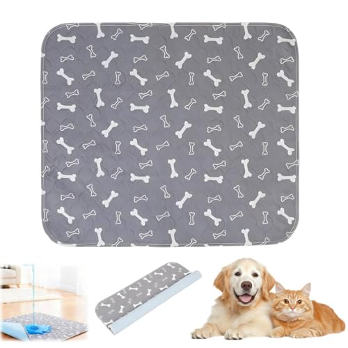 Puppy Pads with Pheromones,Washable Puppy Pee Pads for Dogs,Reusable Puppy Pads Washable for Dogs & Cats,Washable,Durable Leak-Proof & Anti-Slip Pet Training Pads for Home & Trave - color: Gray, size: Small