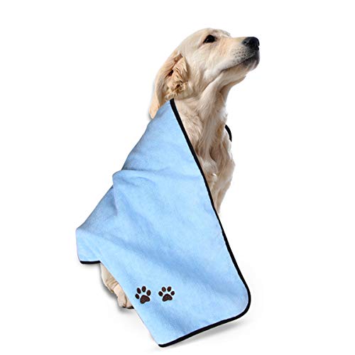 Pet Dog Cat Microfiber Drying Towel Ultra Absorbent Great for Bathing and Grooming (2-Pack) - color: Pink Blue