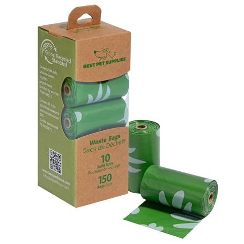 Best Pet Supplies Dog Poop Bags for Waste Refuse Cleanup, Doggy Roll Replacements for Outdoor Puppy Walking and Travel, Leak Proof and Tear Resistant, Thick Plastic - Green (Scented), 150 Bags - color: GRS Green, size: 150 Bags