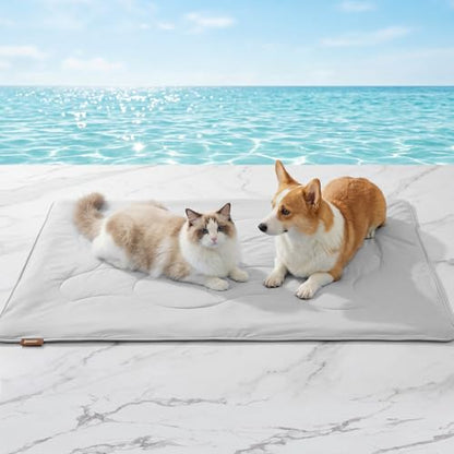 ZOMISIA Premium Cooling Blanket for Medium Dogs - Q-MAX>0.5 Breathable Washable Dog Cooling Mat, Travel Soft Pet Summer Essentials, Grey, 30"x40" - color: Grey, size: M(30x40")