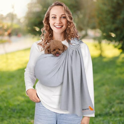 Dog Sling Carrier for Small Dogs,Carrying Wrap Anti-Anxiety Cat Sling,Adjustable Pet Sling(Light Gray) - color: light gray