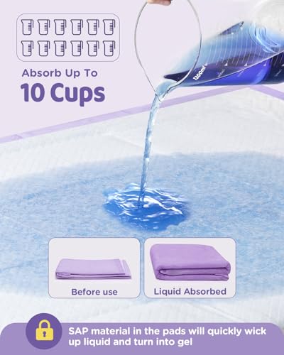 iweepet 36"x36" 4XL Lavender Scented Disposable Dog Pee Pads, 45 Count | Extra Large Puppy Training Pads with 6-Layer Super Absorbent Protection, Leakproof Puppy Pads for Large Dogs & Senior Pets - size: 36"x36" Lavender(45counts)