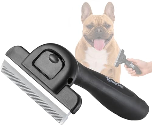 Be Best Pets Deshedding Brush for Dogs & Cats – Pet Undercoat Rake for Heavy Shedding - Professional Pet Grooming Tool for Removes Loose Fur and Thick Double Coat Pets