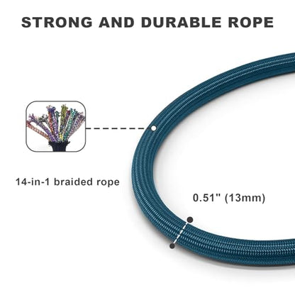 Rope Dog Leash, 4 ft Heavy Duty Dog Leash with Aviation Aluminum Auto Locking Carabiner, Strong Nylon Pet Lead for Small, Medium, Large Dogs (Navy Blue, 4FT) - color: Navy Blue, size: 4 Foot Single Handle