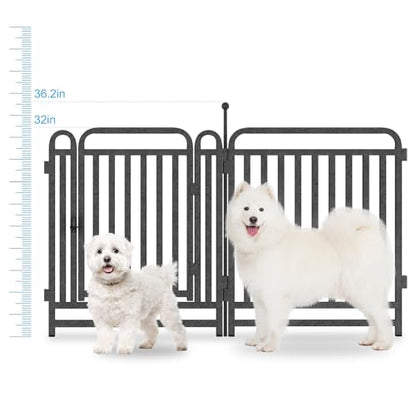Thickened Dog Playpen Foldable Metal Yard Fence32/43inch Compact Portable Animal Barrier Fence for Indoor Outdoor (32 Panels, 32 inch) - size: 32 inch