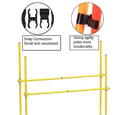 SRNSAEB Portable Agility Training Poles with Carrying Bag, 5ft/1.5m Height Removable Coaching Sticks with Sand Injection Base for Soccer Training, 5 Poles Set (Color : Yellow) - color: Yellow