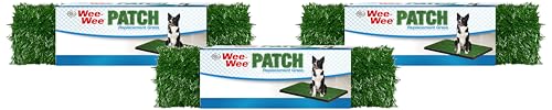 Four Paws Wee-Wee Premium Patch Indoor and Outdoor Pet Potty for Dogs l Dog Potty Training l Artificial Grass l Wee-Wee Patch (Pack of 3) - size: Medium(1 Count) (Pack of 3), style: Patch