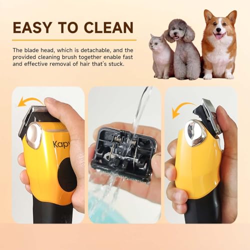 Dog Clippers for Grooming Thick Hair with LED Light,Poodle Grooming Kit with 6 Guide Combs for Dogs Cats Sheep Animals - color: Green
