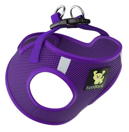 EcoBark Step in Dog Harness - Eco-Friendly Teacup Dog Harnesses for XXS, XS, and Small Dogs - Reflective and Adjustable Mini Body Halter Vest -Tiny Soft Mesh Toy Breed Harness (XXXS,Purple) - color: Purple, size: XXXS- 2 to 3 lbs- Chest up to 10 in (Pack