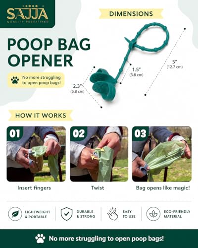 Smart Poop Bag Holder With LED Light - No Batteries Needed - USB-C Rechargeable Special Retracting Function Compact Durable Lightweight Perfect Pet Gift Comes With free 150 bags and Charging Cable