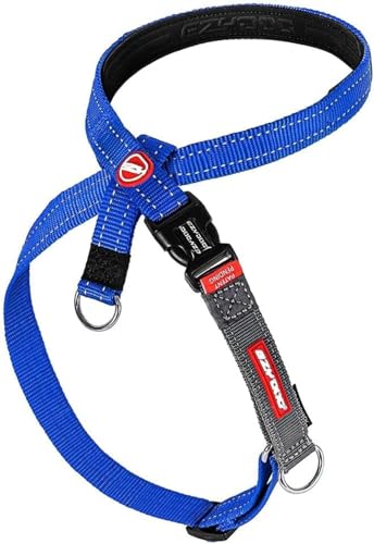 EzyDog Crosscheck No Pull Dog Training Harness – 2-in-1 Escape Proof Reflective Dog Harness for Easy Controlled Walks (XS, Blue) - color: Blue, size: XS