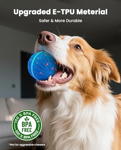 Xeuch Smart Interactive Dog Toy Balls, Automatic Moving Ball for Puppy, Medium and Large Dogs, ETPU Material, Motion Activated Rolling & Rotating Bouncy Toy for Dog Enrichment & Stimulation - color: Blue and Orange
