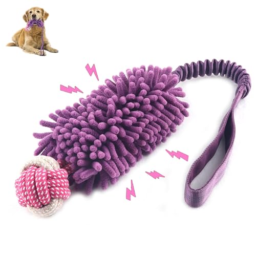wodoca Dog Tug Toys for Aggressive Chewers, Interactive Dog Rope Toy, Tug of War Toys, Puppy Chew Toys Rope with Strong Squeak, Knots Cotton for Teeth Cleaning, Training Medium, Large Dogs - color: Purple, size: Dog Bite Ball Toy