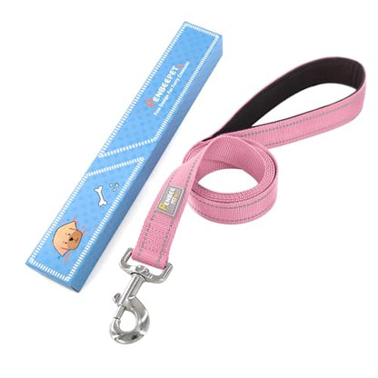 Dog Leash 6 FT Padded Handle Nylon Reflective Dogs Leashes for Small Dogs Pink - color: Refl Pink, size: Small : 5/8" x 6 FT