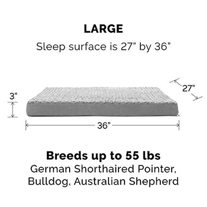 Furhaven Replacement Dog Bed Cover Ultra Plush Faux Fur & Suede Mattress, Machine Washable - Gray, Large (Pack of 5) - color: Gray, size: Large (Pack of 5)