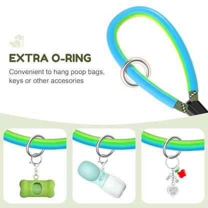 Dog Leash Heavy Duty 4/5/6ft XiaZ 2 Handles Dog Leashes for Medium Large Dogs 1/2 Inch 1000lb Strength Reflective PVC Waterproof-Handles Metal Hook Dual-Handle Rope Leash Nighttime Safety - color: Green, size: 6FT (1/2")
